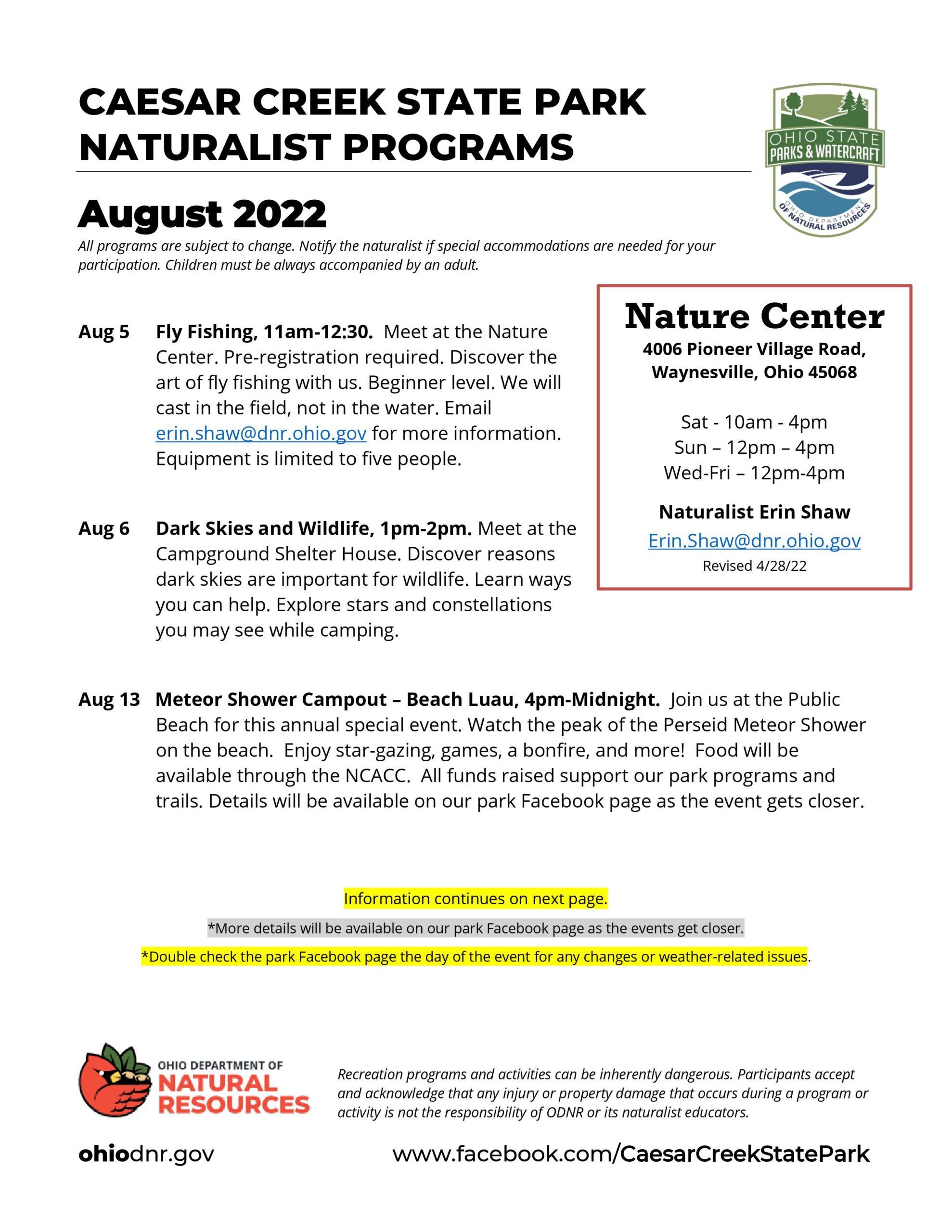 August 2022 Programs1