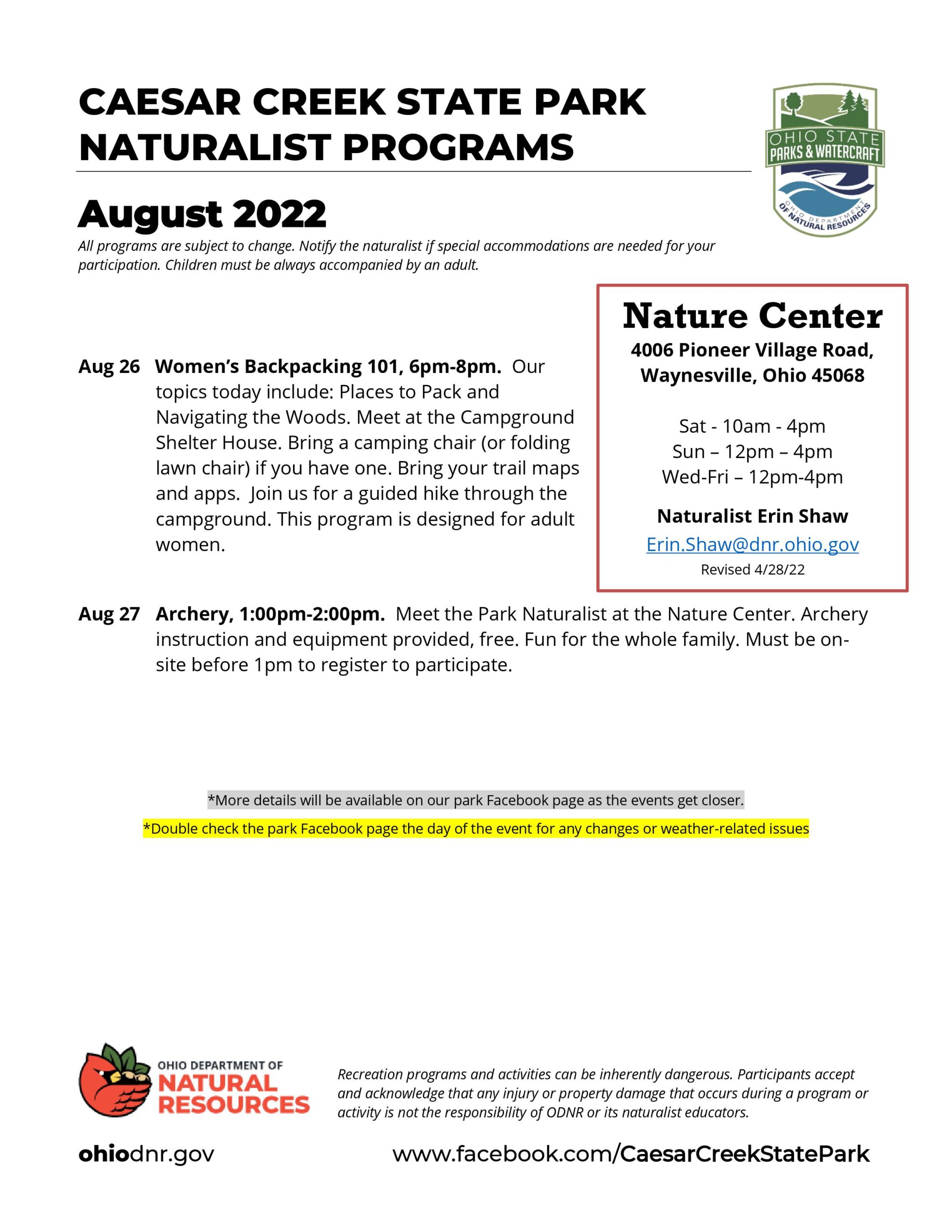 August 2022 Programs3